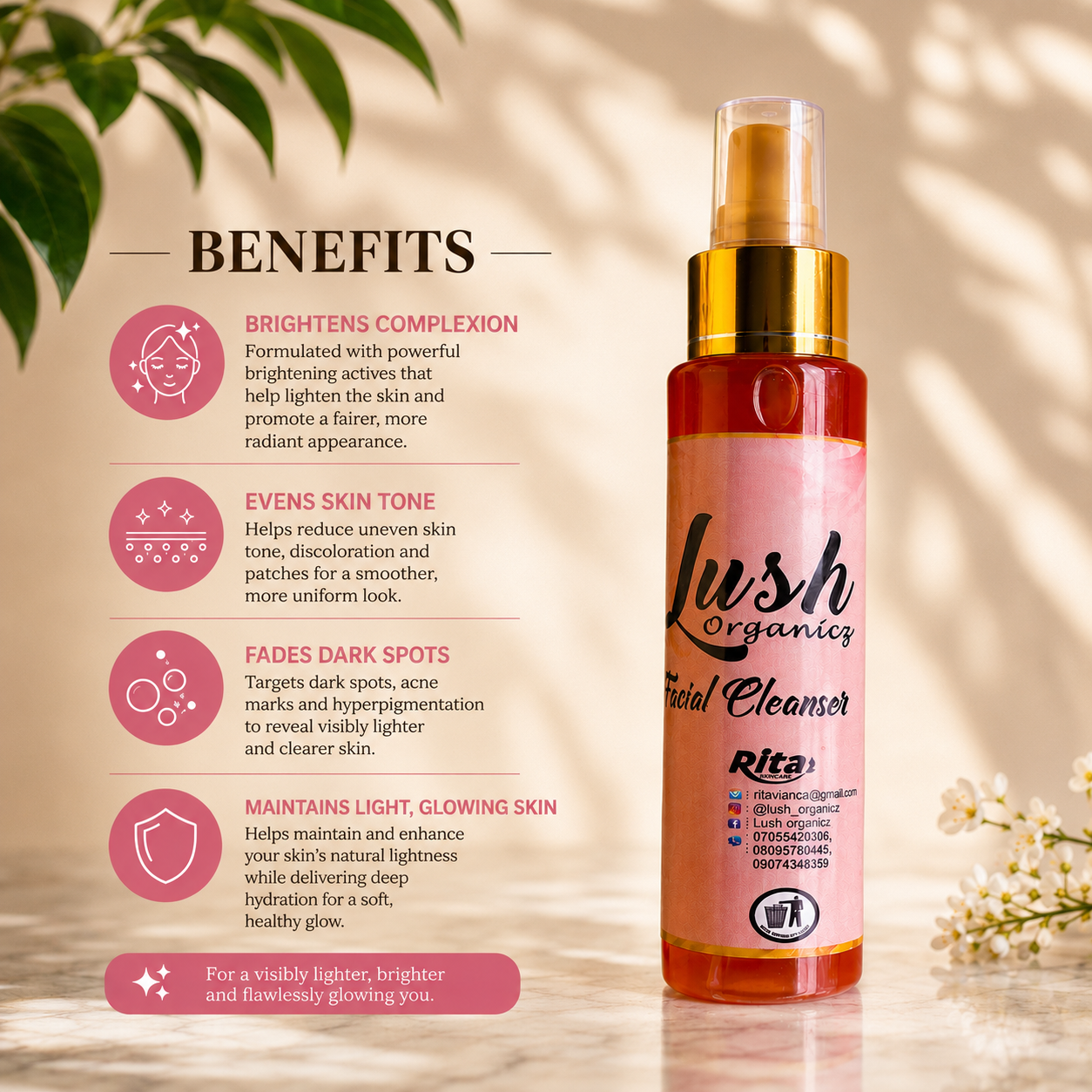 Facial Cleanser | Gentle Daily Face Wash for Brighter, Clearer Skin