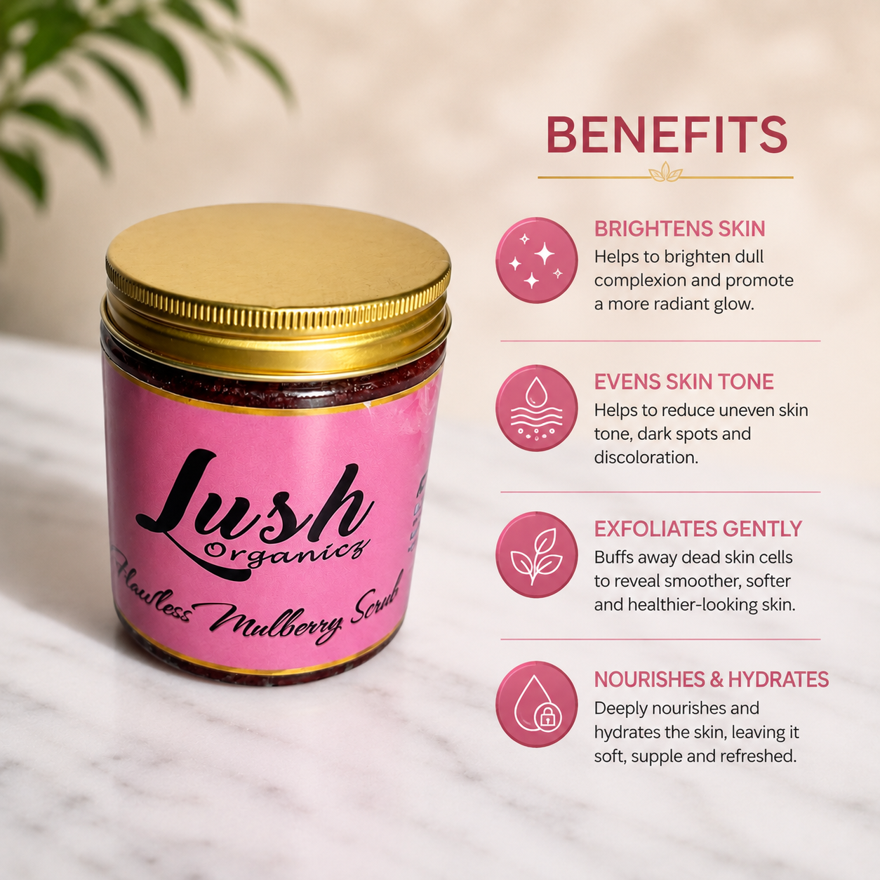 Lightening Flawless Mulberry Scrub | Exfoliating Body Scrub for Smooth & Radiant Skin