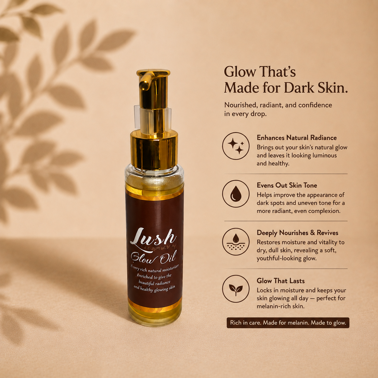 Natural Radiance Glow Oil for Dark Skin