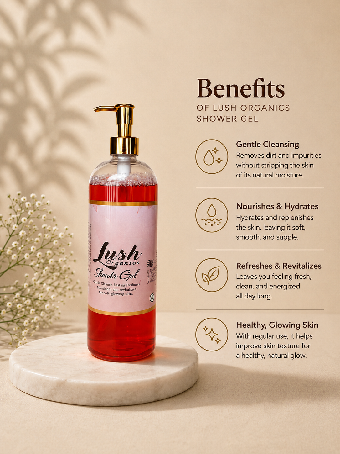 Shower Gel | Gentle Hydrating Body Wash for Soft, Glowing Skin