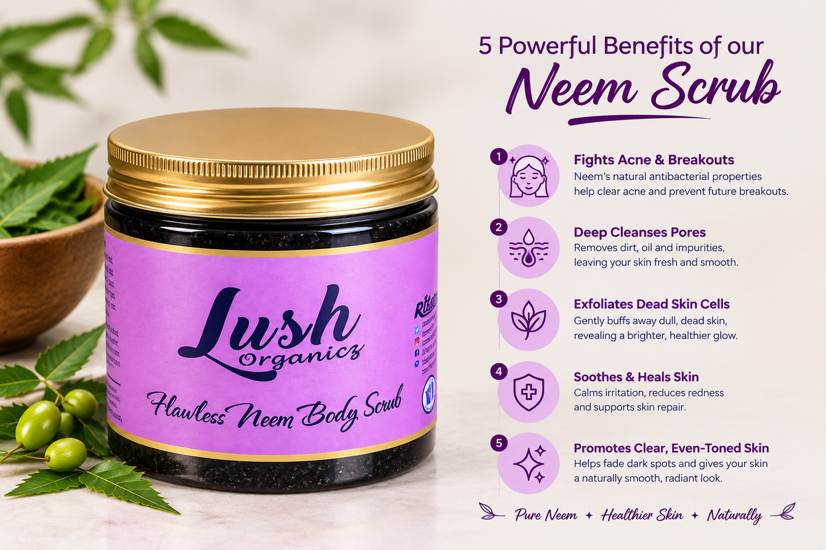 Flawless Lightning Neem Body Scrub – Exfoliating Body Scrub for Smooth, Radiant & Even-Looking Skin